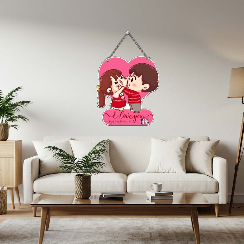 GIFTMEBAZAR Romantic Couple Wall Hanging Decoration Wall Art Home Decor Gift For Valentines Day, Anniversary, Birthday, Husband Wife, Girlfriend Boyfriend